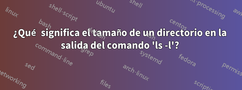 ¿Qué significa el tamaño de un directorio en la salida del comando 'ls -l'?