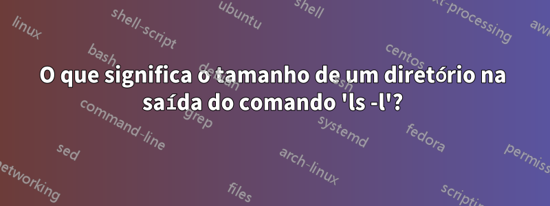 O que significa o tamanho de um diretório na saída do comando 'ls -l'?