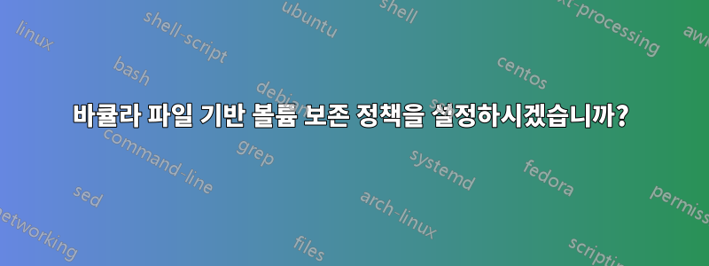 바큘라 파일 기반 볼륨 보존 정책을 설정하시겠습니까?