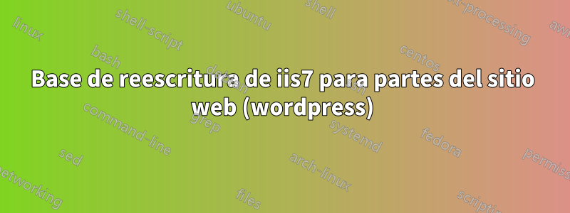 Base de reescritura de iis7 para partes del sitio web (wordpress)