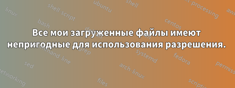 Все мои загруженные файлы имеют непригодные для использования разрешения.