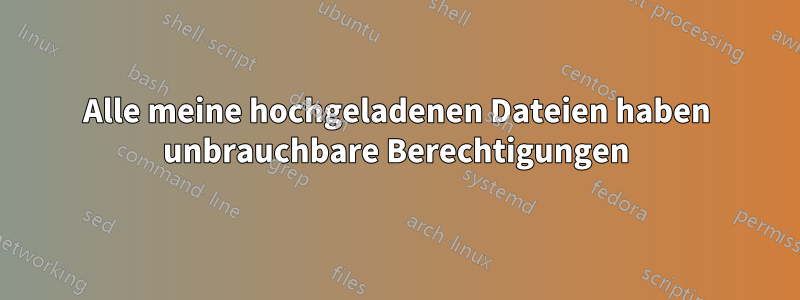 Alle meine hochgeladenen Dateien haben unbrauchbare Berechtigungen