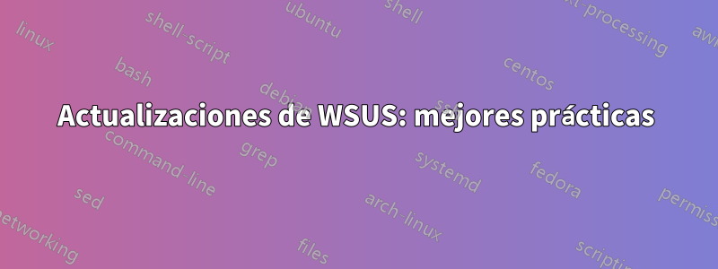 Actualizaciones de WSUS: mejores prácticas