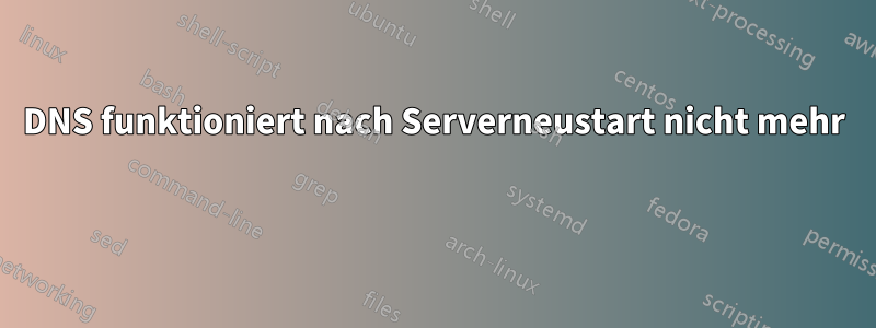 DNS funktioniert nach Serverneustart nicht mehr 