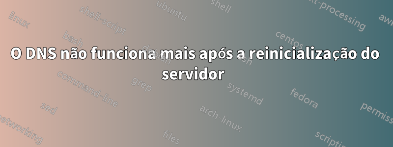 O DNS não funciona mais após a reinicialização do servidor 
