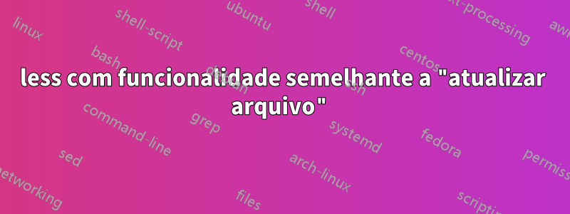 less com funcionalidade semelhante a "atualizar arquivo"