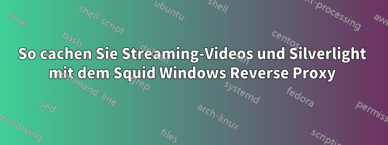 So cachen Sie Streaming-Videos und Silverlight mit dem Squid Windows Reverse Proxy