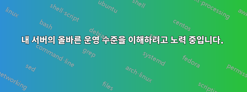 내 서버의 올바른 운영 수준을 이해하려고 노력 중입니다.