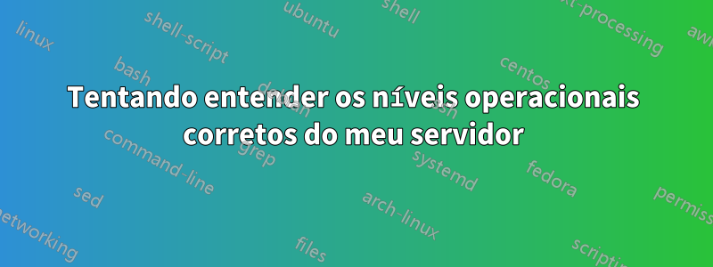 Tentando entender os níveis operacionais corretos do meu servidor