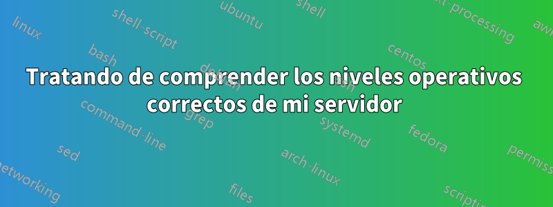 Tratando de comprender los niveles operativos correctos de mi servidor