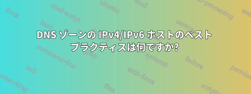 DNS ゾーンの IPv4/IPv6 ホストのベスト プラクティスは何ですか?