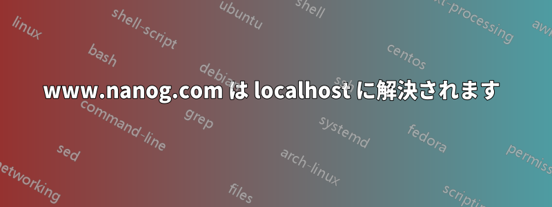 www.nanog.com は localhost に解決されます 