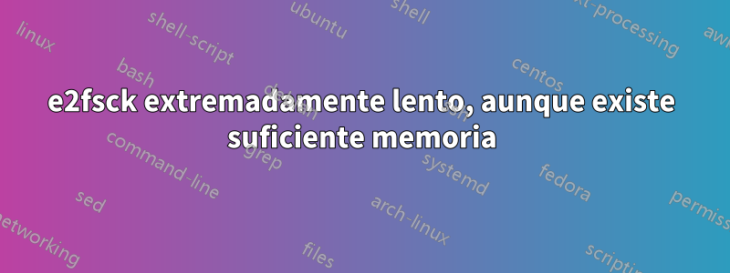 e2fsck extremadamente lento, aunque existe suficiente memoria