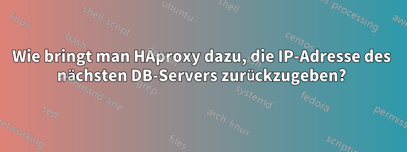Wie bringt man HAproxy dazu, die IP-Adresse des nächsten DB-Servers zurückzugeben?