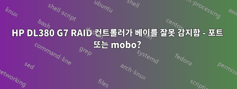 HP DL380 G7 RAID 컨트롤러가 베이를 잘못 감지함 - 포트 또는 mobo?