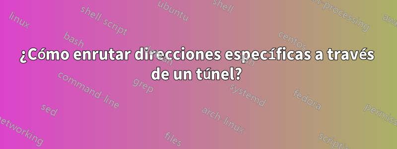 ¿Cómo enrutar direcciones específicas a través de un túnel?