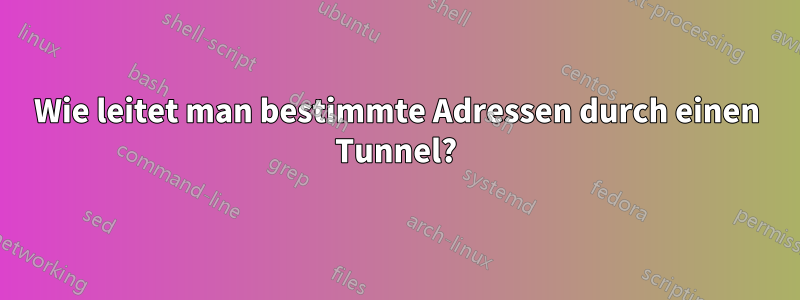Wie leitet man bestimmte Adressen durch einen Tunnel?