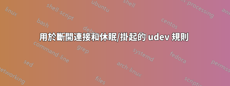 用於斷開連接和休眠/掛起的 udev 規則