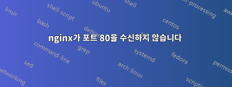 nginx가 포트 80을 수신하지 않습니다