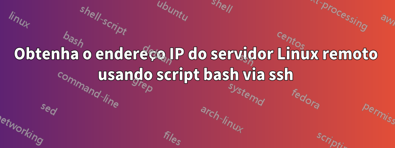 Obtenha o endereço IP do servidor Linux remoto usando script bash via ssh