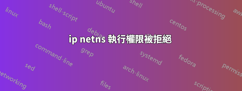 ip netns 執行權限被拒絕