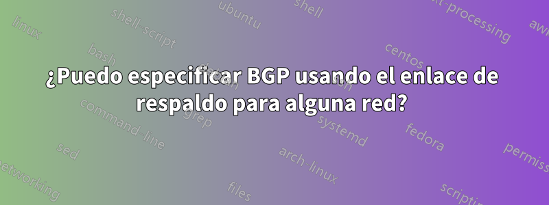 ¿Puedo especificar BGP usando el enlace de respaldo para alguna red?