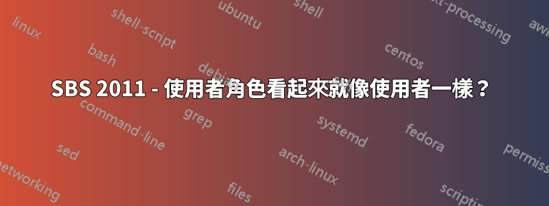 SBS 2011 - 使用者角色看起來就像使用者一樣？