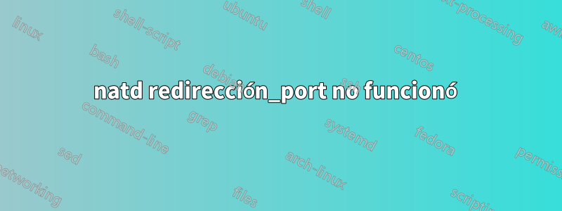 natd redirección_port no funcionó