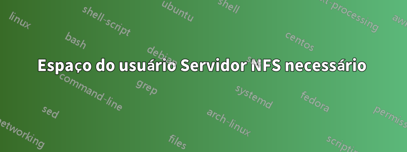 Espaço do usuário Servidor NFS necessário