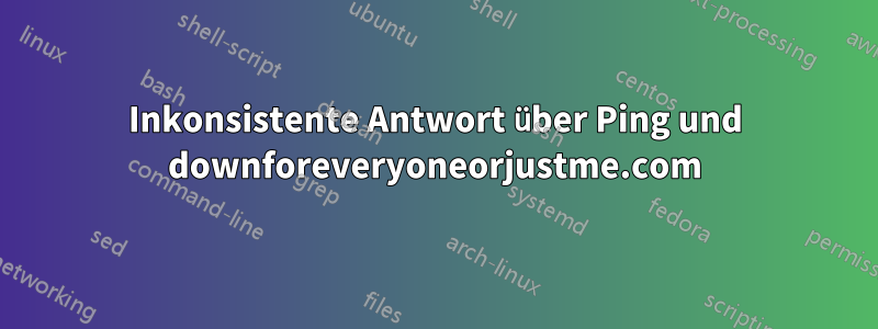 Inkonsistente Antwort über Ping und downforeveryoneorjustme.com