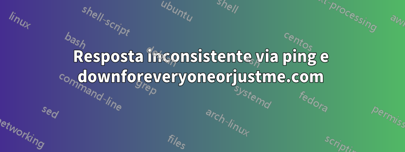 Resposta inconsistente via ping e downforeveryoneorjustme.com