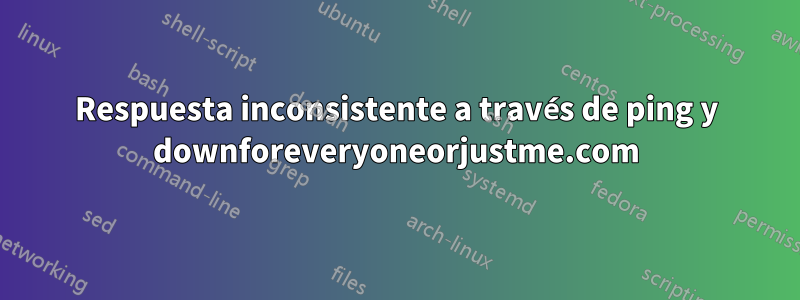 Respuesta inconsistente a través de ping y downforeveryoneorjustme.com