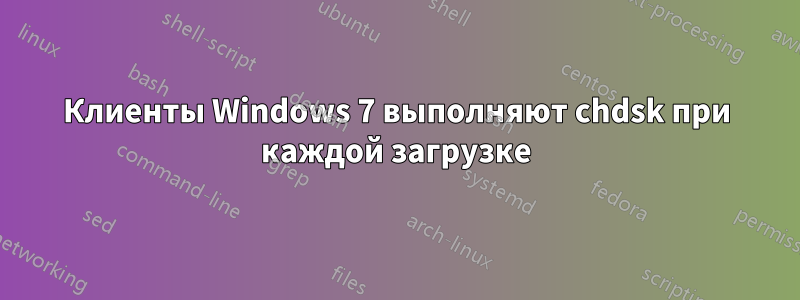 Клиенты Windows 7 выполняют chdsk при каждой загрузке
