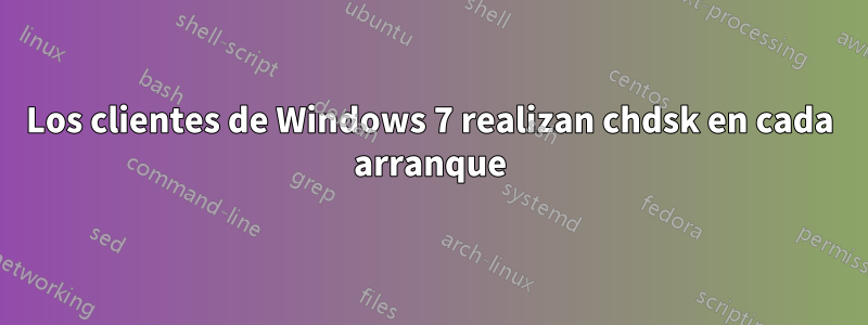 Los clientes de Windows 7 realizan chdsk en cada arranque