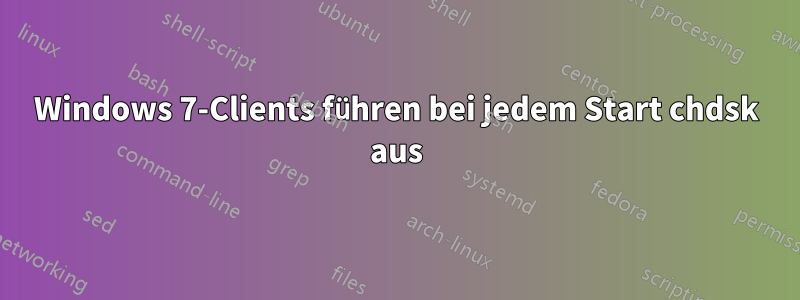 Windows 7-Clients führen bei jedem Start chdsk aus
