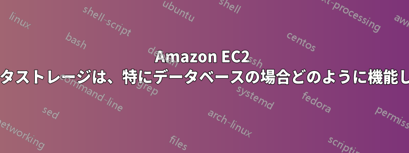 Amazon EC2 上のデータストレージは、特にデータベースの場合どのように機能しますか?