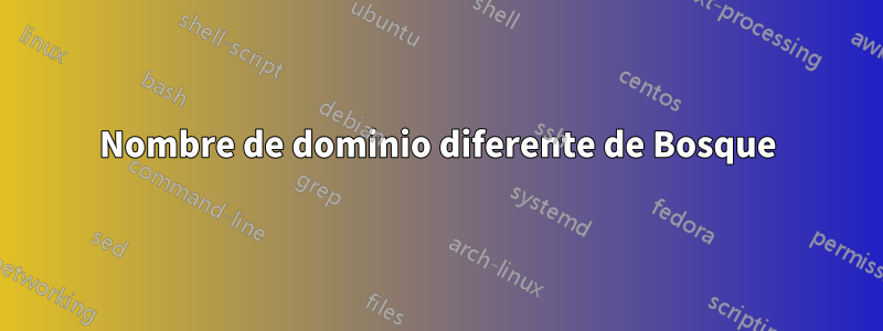 Nombre de dominio diferente de Bosque