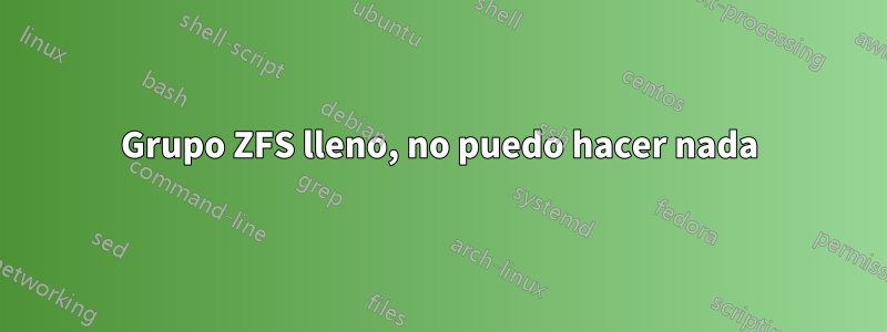 Grupo ZFS lleno, no puedo hacer nada