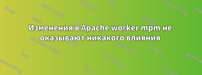 Изменения в Apache worker mpm не оказывают никакого влияния
