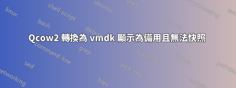 Qcow2 轉換為 vmdk 顯示為備用且無法快照