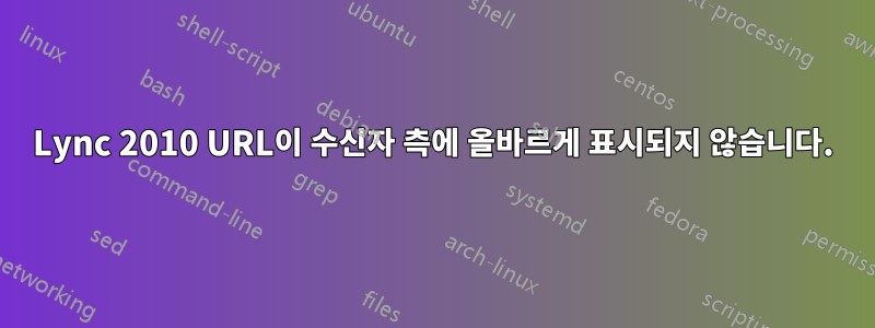 Lync 2010 URL이 수신자 측에 올바르게 표시되지 않습니다.
