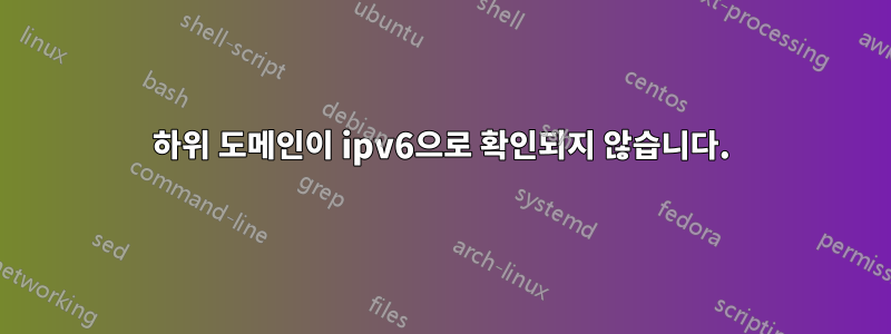 하위 도메인이 ipv6으로 확인되지 않습니다.