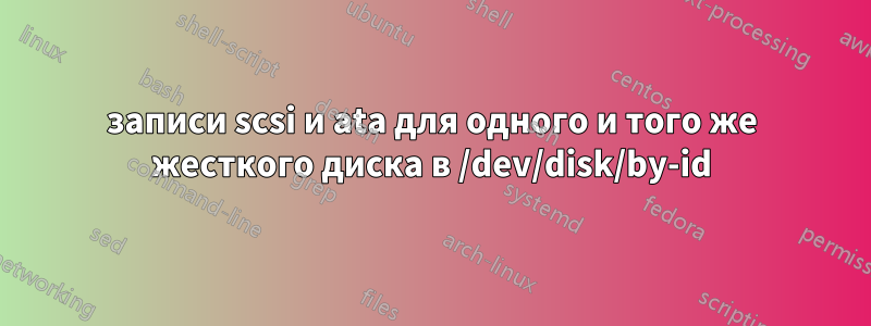 записи scsi и ata для одного и того же жесткого диска в /dev/disk/by-id