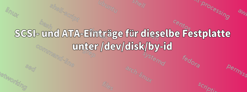 SCSI- und ATA-Einträge für dieselbe Festplatte unter /dev/disk/by-id