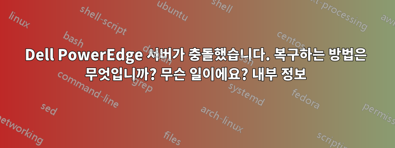 Dell PowerEdge 서버가 충돌했습니다. 복구하는 방법은 무엇입니까? 무슨 일이에요? 내부 정보