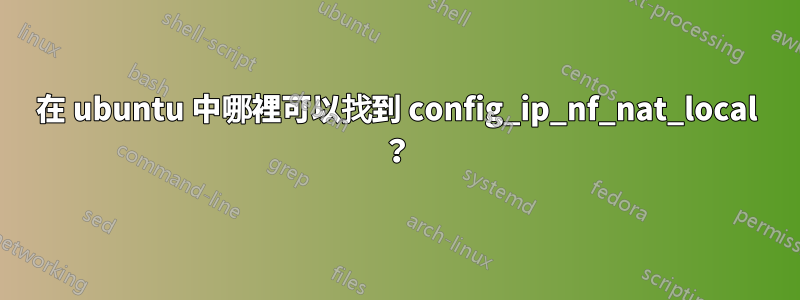 在 ubuntu 中哪裡可以找到 config_ip_nf_nat_local ？