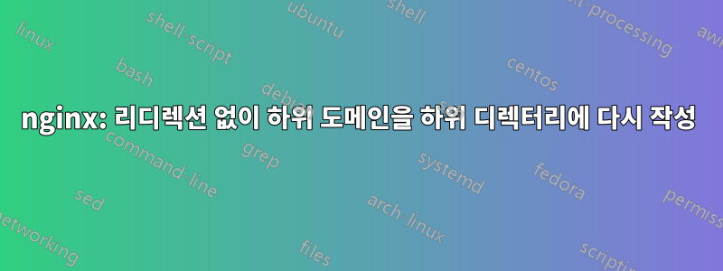 nginx: 리디렉션 없이 하위 도메인을 하위 디렉터리에 다시 작성