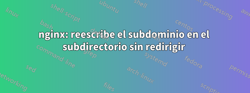 nginx: reescribe el subdominio en el subdirectorio sin redirigir