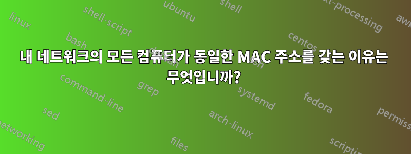 내 네트워크의 모든 컴퓨터가 동일한 MAC 주소를 갖는 이유는 무엇입니까?