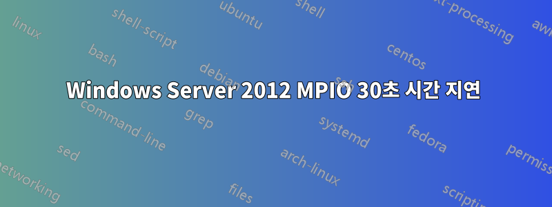 Windows Server 2012 MPIO 30초 시간 지연